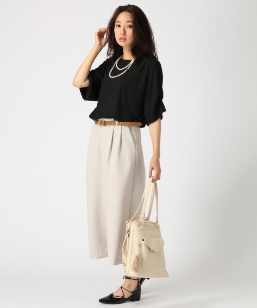 GLOBAL WORK(グローバルワーク)の「【吸水速乾】ソデタックプルオーバー半袖/730747(Tシャツ/カットソー・レディース・ホワイト/ブラック/その他/カーキ/ダークブルー・LARGE/MEDIUM)」の7枚目の写真