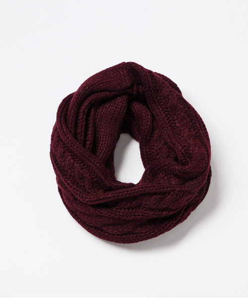 WEGO(ウィゴー)の「WEGO/ケーブルスヌード(ネックウォーマー/スヌード・メンズ・ホワイト/グレー/ワイン/ブラック/キャメル・FREE)」の8枚目の写真