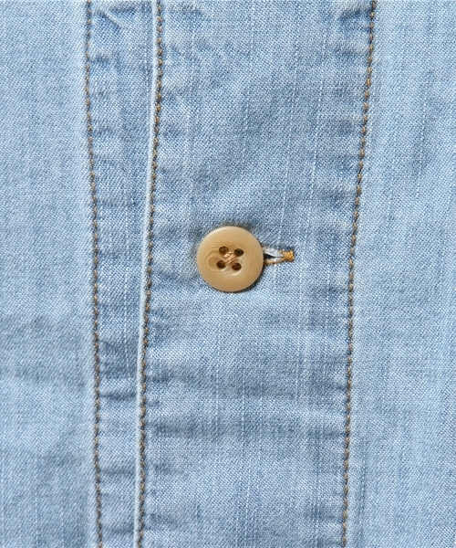 CUBE SUGAR（キューブシュガー）の「5.5ozデニム×刺繍トライアングルカラーワンピース（シャツワンピース・レディース・ネイビー/ブルー系その他/ブルー系その他2・M）」の13枚目の写真