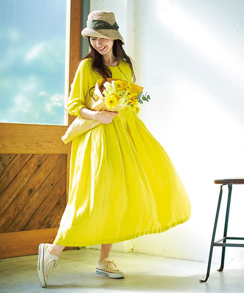 Sunny clouds（サニークラウズ）の「サニークラウズ　花の名はワンピース＜レディース＞（ワンピース・レディース・コバルトブルー/イエロー/レッド・MEDIUM/NM/XX-LARGE/2T/LARGE/X-LARGE/3T）」の15枚目の写真