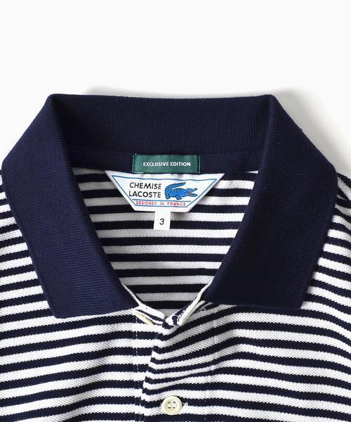 LACOSTE（ラコステ）の「LACOSTE(ラコステ):【SHIPS別注】70's ドロップテイル ポロシャツ（ポロシャツ・メンズ・ネイビー/ホワイト/ブルー/キャメル/グレー・MEDIUM/SMALL/LARGE/X-LARGE/X-SMALL）」の8枚目の写真