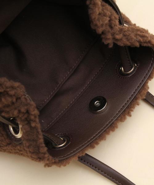 coen（コーエン）の「ボア巾着ショルダーバッグ（ショルダーバッグ・レディース・オフホワイト/ブラウン・FREE）」の11枚目の写真