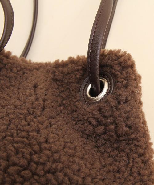 coen（コーエン）の「ボア巾着ショルダーバッグ（ショルダーバッグ・レディース・オフホワイト/ブラウン・FREE）」の12枚目の写真