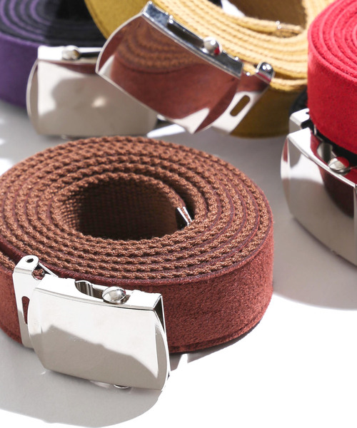 WEGO(ウィゴー)の「WEGO/フェイクスエードガチャベルト(ベルト・メンズ・パープル/ブラウン/レッド/ブラック/マスタード/カーキ/ライトピンク/ライトグレー/ベージュ・FREE)」の4枚目の写真