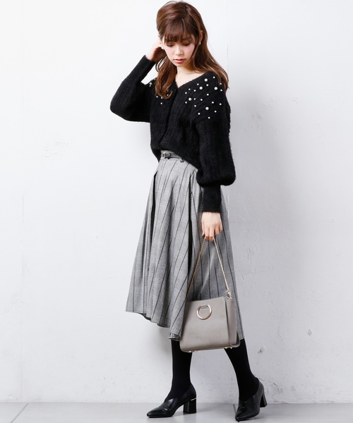 natural couture（ナチュラルクチュール）の「細ベルト付きイレヘムSK（スカート・レディース・グレー系その他/ブラウン系その他/ネイビー/キャメル/ピンク・FREE）」の9枚目の写真