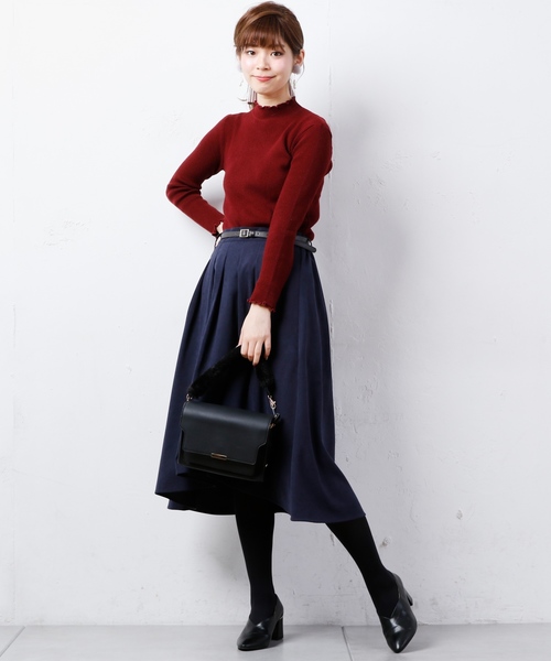 natural couture（ナチュラルクチュール）の「細ベルト付きイレヘムSK（スカート・レディース・グレー系その他/ブラウン系その他/ネイビー/キャメル/ピンク・FREE）」の11枚目の写真