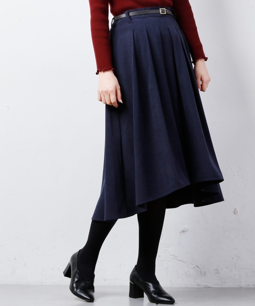 natural couture（ナチュラルクチュール）の「細ベルト付きイレヘムSK（スカート・レディース・グレー系その他/ブラウン系その他/ネイビー/キャメル/ピンク・FREE）」の16枚目の写真