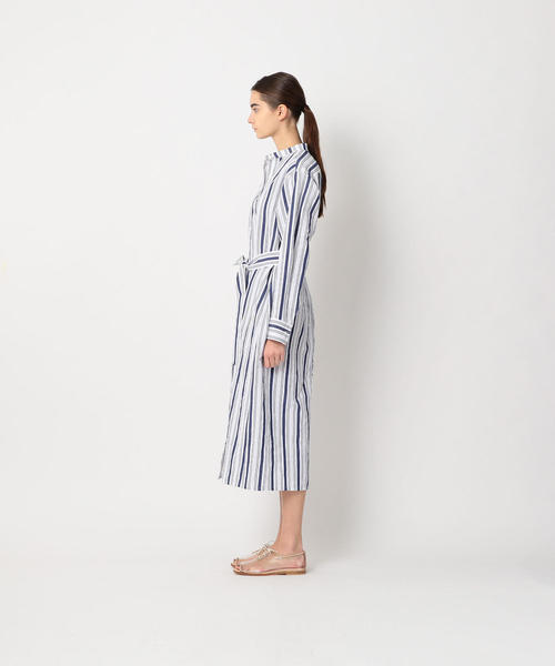 Steven Alan（スティーブンアラン）の「＜Steven Alan＞∴STRIPE COAT SHIRT DRESS/ワンピース：о（シャツワンピース・レディース・ネイビー/ライトピンク・SMALL/MEDIUM）」の8枚目の写真