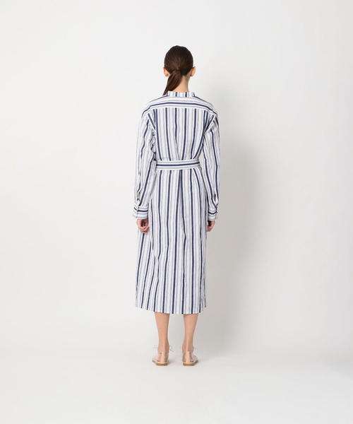 Steven Alan（スティーブンアラン）の「＜Steven Alan＞∴STRIPE COAT SHIRT DRESS/ワンピース：о（シャツワンピース・レディース・ネイビー/ライトピンク・SMALL/MEDIUM）」の9枚目の写真