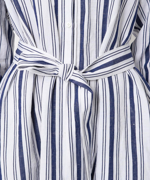 Steven Alan（スティーブンアラン）の「＜Steven Alan＞∴STRIPE COAT SHIRT DRESS/ワンピース：о（シャツワンピース・レディース・ネイビー/ライトピンク・SMALL/MEDIUM）」の13枚目の写真