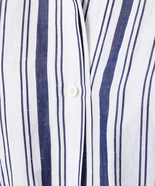 Steven Alan（スティーブンアラン）の「＜Steven Alan＞∴STRIPE COAT SHIRT DRESS/ワンピース：о（シャツワンピース・レディース・ネイビー/ライトピンク・SMALL/MEDIUM）」の6枚目の写真
