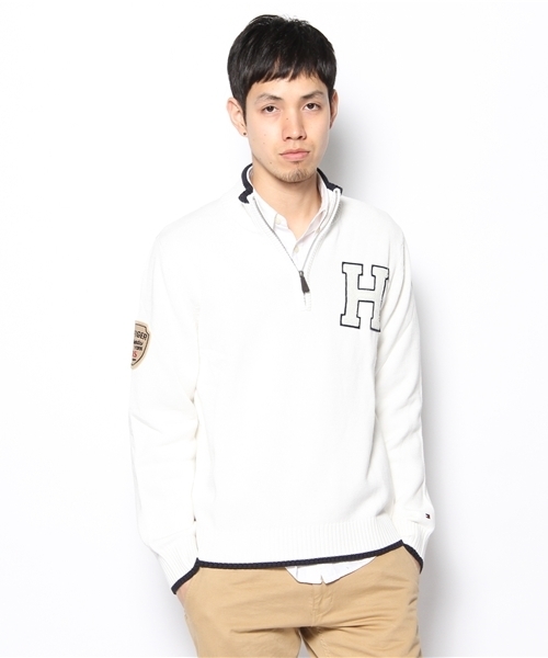 TOMMY HILFIGER（トミーヒルフィガー）の「HARRISON ZIP MOCK（ニット/セーター・メンズ・ホワイト/グレー/オリーブ/ネイビー・SMALL/MEDIUM/LARGE/X-LARGE/XX-LARGE）」の2枚目の写真