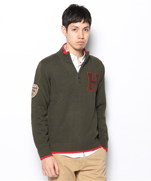 TOMMY HILFIGER（トミーヒルフィガー）の「HARRISON ZIP MOCK（ニット/セーター・メンズ・ホワイト/グレー/オリーブ/ネイビー・SMALL/MEDIUM/LARGE/X-LARGE/XX-LARGE）」の4枚目の写真