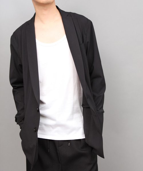 ato(アトウ)の「TROPICAL NATURAL STRETCH 2BS JACKET(テーラードジャケット・メンズ・ブラック/グレー・46/48/44/42)」の1枚目の写真