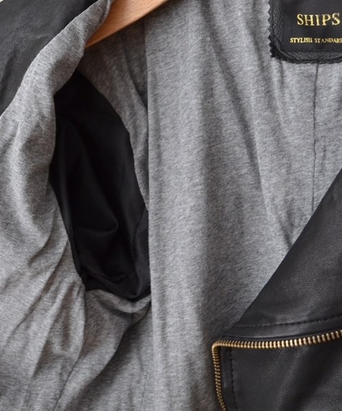 SHIPS for women（シップスフォーウィメン）の「★★ラムレザー　ダブルジャケット◇（ライダースジャケット・レディース・ブラック/ベージュ/ネイビー・SMALL/MEDIUM）」の9枚目の写真
