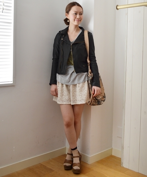 SHIPS for women（シップスフォーウィメン）の「★★ラムレザー　ダブルジャケット◇（ライダースジャケット・レディース・ブラック/ベージュ/ネイビー・SMALL/MEDIUM）」の11枚目の写真