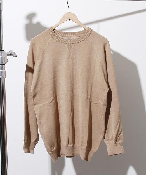 coen（コーエン）の「カラーモクニットクルーネック（ニット/セーター・メンズ・ベージュ/ネイビー・SMALL/LARGE/MEDIUM/X-LARGE）」の3枚目の写真