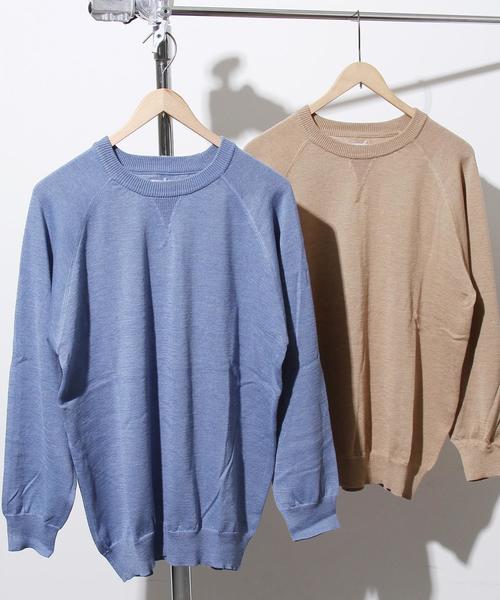 coen（コーエン）の「カラーモクニットクルーネック（ニット/セーター・メンズ・ベージュ/ネイビー・SMALL/LARGE/MEDIUM/X-LARGE）」の4枚目の写真