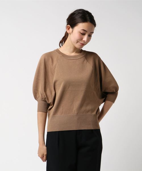 AMERICAN HOLIC（アメリカンホリック）の「・クルーネックボリュームスリーブプルオーバー（ニット/セーター・レディース・ネイビー/ブルー/オフホワイト/レッド/ブラウン/ブルーグリーン・FREE）」の21枚目の写真