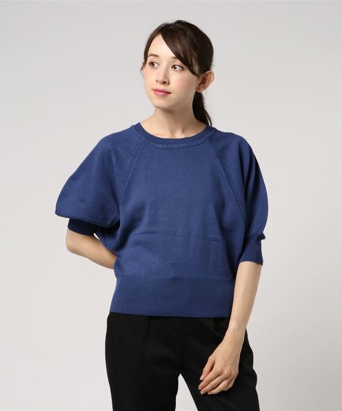 AMERICAN HOLIC（アメリカンホリック）の「・クルーネックボリュームスリーブプルオーバー（ニット/セーター・レディース・ネイビー/ブルー/オフホワイト/レッド/ブラウン/ブルーグリーン・FREE）」の5枚目の写真