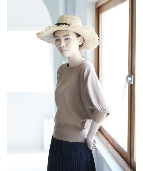 AMERICAN HOLIC（アメリカンホリック）の「・クルーネックボリュームスリーブプルオーバー（ニット/セーター・レディース・ネイビー/ブルー/オフホワイト/レッド/ブラウン/ブルーグリーン・FREE）」の13枚目の写真