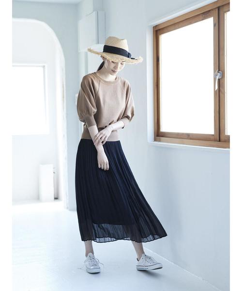 AMERICAN HOLIC（アメリカンホリック）の「・クルーネックボリュームスリーブプルオーバー（ニット/セーター・レディース・ネイビー/ブルー/オフホワイト/レッド/ブラウン/ブルーグリーン・FREE）」の15枚目の写真