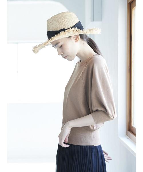 AMERICAN HOLIC（アメリカンホリック）の「・クルーネックボリュームスリーブプルオーバー（ニット/セーター・レディース・ネイビー/ブルー/オフホワイト/レッド/ブラウン/ブルーグリーン・FREE）」の16枚目の写真