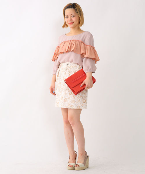 mystic(ミスティック)の「【mystic】 花柄タイトスカート(スカート・レディース・ピンク/グレー/オフホワイト・1/2)」の10枚目の写真