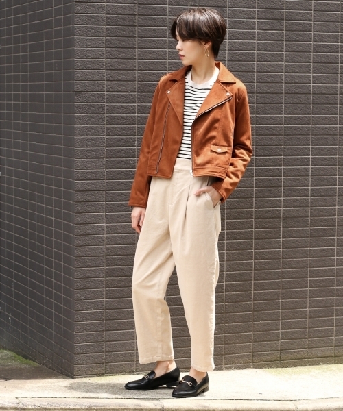 LOWRYS FARM（ローリーズファーム）の「ライダース　805090（ライダースジャケット・レディース・ブラック/ブラウン/グレイッシュベージュ・MEDIUM/LARGE）」の6枚目の写真