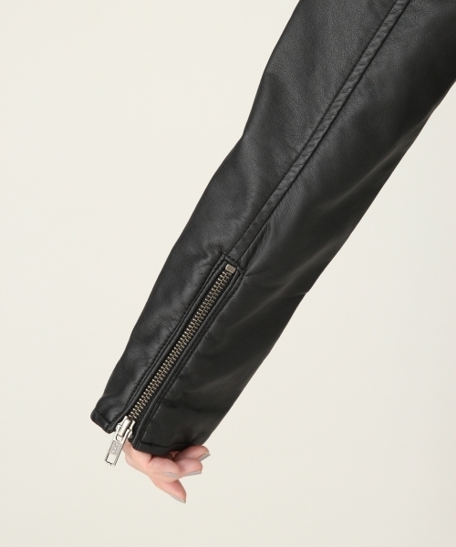 LOWRYS FARM（ローリーズファーム）の「ライダース　805090（ライダースジャケット・レディース・ブラック/ブラウン/グレイッシュベージュ・MEDIUM/LARGE）」の14枚目の写真