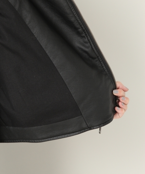 LOWRYS FARM（ローリーズファーム）の「ライダース　805090（ライダースジャケット・レディース・ブラック/ブラウン/グレイッシュベージュ・MEDIUM/LARGE）」の16枚目の写真