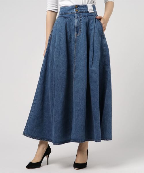 SOMETHING（サムシング）の「【SOMETHING】MAXI FLARE SKIRT（デニム  