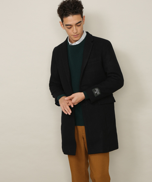 ADAM ET ROPE'（アダムエロペ）の「ADELAIDE メリノウールチェスターコート（チェスターコート・メンズ・ブラック/グレー/チャコールグレー/ネイビー・M/L/LL）」の4枚目の写真