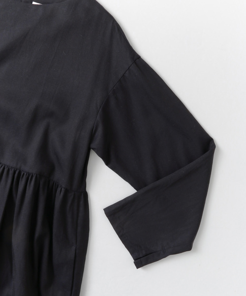かぐれ（カグレ）の「ツイルギャザーワンピース（ワンピース・レディース・ブラック/ネイビー・FREE）」の10枚目の写真