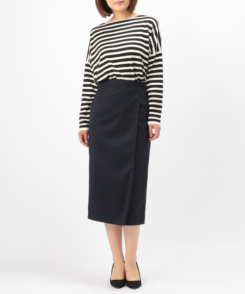 Liesse(リエス)の「T/W高密度トリコチンラップスカート(スカート・レディース・カーキ/ネイビー・S/M)」の5枚目の写真