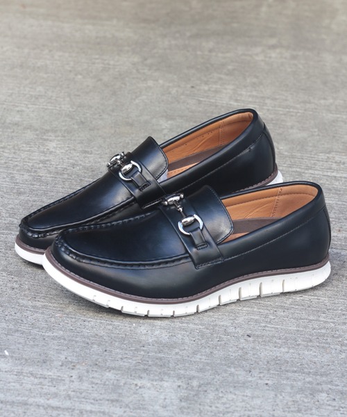 ローファー メンズ ビットローファー タンクソール 厚底 ゴム底 定番