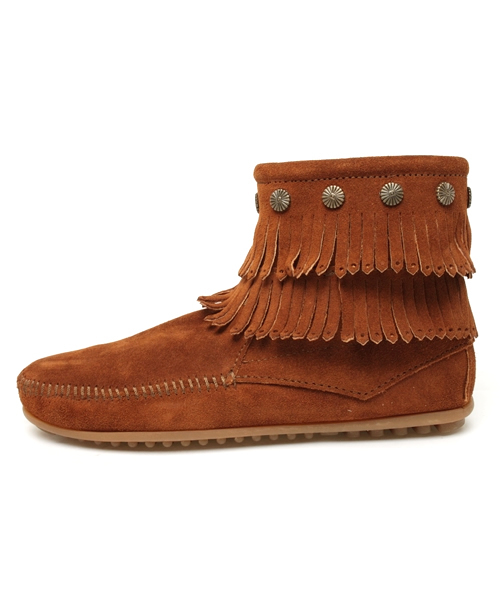 Minnetonka(ミネトンカ)の「◎MINNETONKA / ダブルフリンジ サイドジップ ブーツ(ブーツ・レディース・ブラウン/ブラウン系その他/ブラック・7/5/8/6/9)」の9枚目の写真