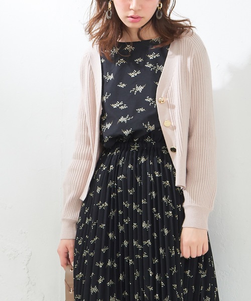 natural couture(ナチュラルクチュール)の「もちもちリブカーディガン(カーディガン/ボレロ・レディース・アイボリー/ブラック/サックスブルー/ピンク/ピンクベージュ・FREE)」の5枚目の写真
