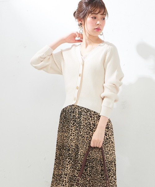 natural couture(ナチュラルクチュール)の「もちもちリブカーディガン(カーディガン/ボレロ・レディース・アイボリー/ブラック/サックスブルー/ピンク/ピンクベージュ・FREE)」の22枚目の写真