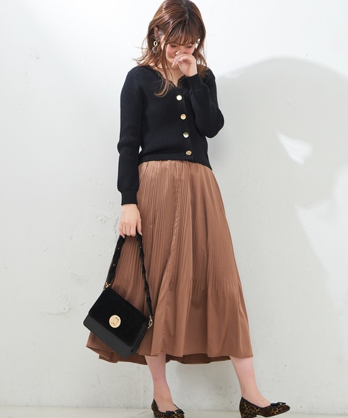 natural couture(ナチュラルクチュール)の「もちもちリブカーディガン(カーディガン/ボレロ・レディース・アイボリー/ブラック/サックスブルー/ピンク/ピンクベージュ・FREE)」の19枚目の写真