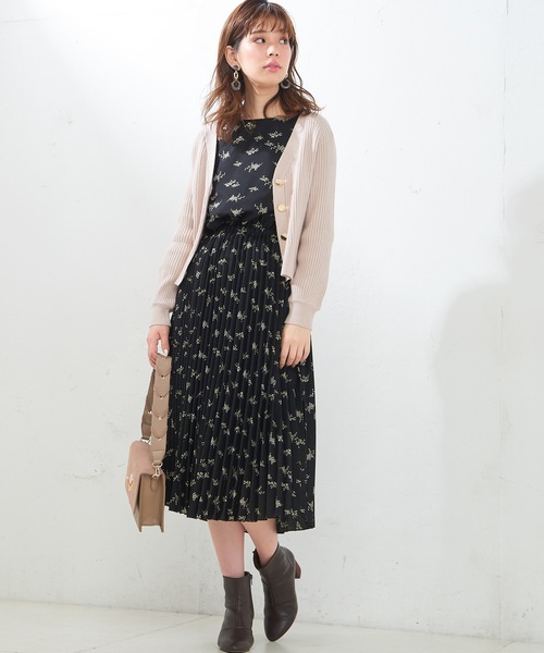 natural couture(ナチュラルクチュール)の「もちもちリブカーディガン(カーディガン/ボレロ・レディース・アイボリー/ブラック/サックスブルー/ピンク/ピンクベージュ・FREE)」の7枚目の写真