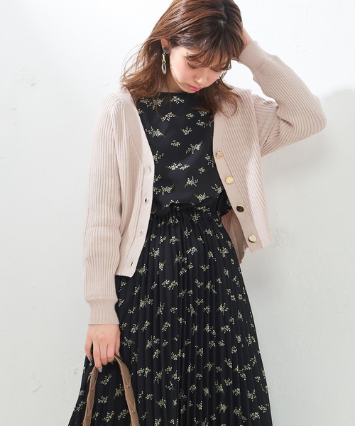 natural couture(ナチュラルクチュール)の「もちもちリブカーディガン(カーディガン/ボレロ・レディース・アイボリー/ブラック/サックスブルー/ピンク/ピンクベージュ・FREE)」の10枚目の写真