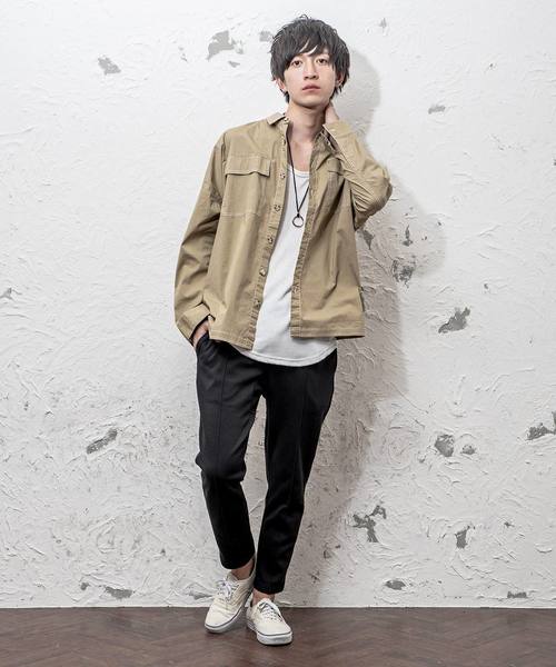 MinoriTY（マイノリティ）の「ステッチオーバーサイズドルマンシャツ長袖（シャツ/ブラウス・メンズ・ブラック/ベージュ/ネイビー・M/L）」の6枚目の写真