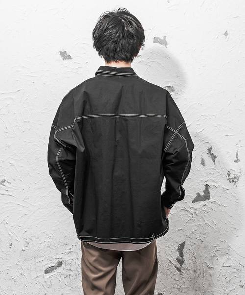 MinoriTY（マイノリティ）の「ステッチオーバーサイズドルマンシャツ長袖（シャツ/ブラウス・メンズ・ブラック/ベージュ/ネイビー・M/L）」の8枚目の写真