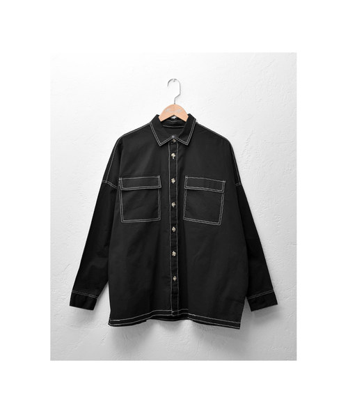 MinoriTY（マイノリティ）の「ステッチオーバーサイズドルマンシャツ長袖（シャツ/ブラウス・メンズ・ブラック/ベージュ/ネイビー・M/L）」の15枚目の写真
