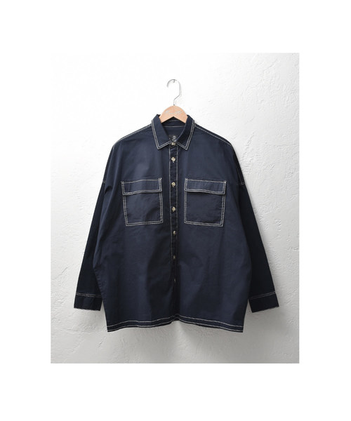 MinoriTY（マイノリティ）の「ステッチオーバーサイズドルマンシャツ長袖（シャツ/ブラウス・メンズ・ブラック/ベージュ/ネイビー・M/L）」の13枚目の写真