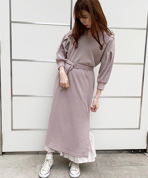 apres jour（アプレジュール）の「キーネックワッフルワンピース【ZOZOTOWN限定アイテム】（ワンピース・レディース・ラベンダー/ベージュ/ブラック・フリー）」の10枚目の写真