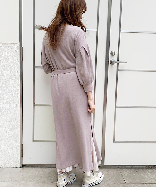 apres jour（アプレジュール）の「キーネックワッフルワンピース【ZOZOTOWN限定アイテム】（ワンピース・レディース・ラベンダー/ベージュ/ブラック・フリー）」の14枚目の写真