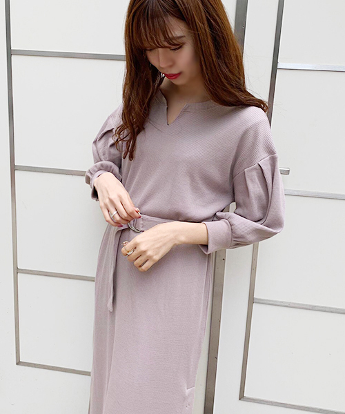 apres jour（アプレジュール）の「キーネックワッフルワンピース【ZOZOTOWN限定アイテム】（ワンピース・レディース・ラベンダー/ベージュ/ブラック・フリー）」の17枚目の写真