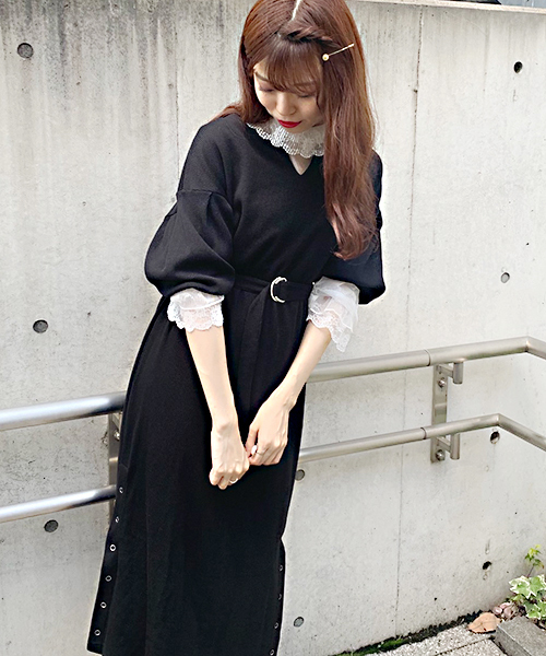 apres jour（アプレジュール）の「キーネックワッフルワンピース【ZOZOTOWN限定アイテム】（ワンピース・レディース・ラベンダー/ベージュ/ブラック・フリー）」の7枚目の写真